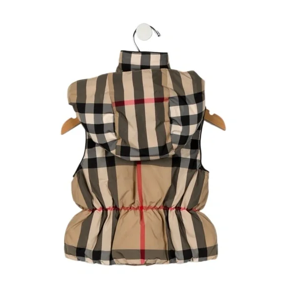 Burberry Girls Archive Beige Molly Hooded Puffer Vest Jacket